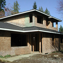 Prarie style house addition construction photo