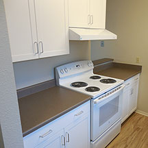 rehabbed apartment kitchen