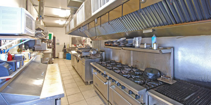 View of Cook Line in Commercial Kitchen