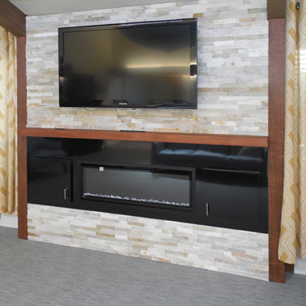 Fireplace and media center