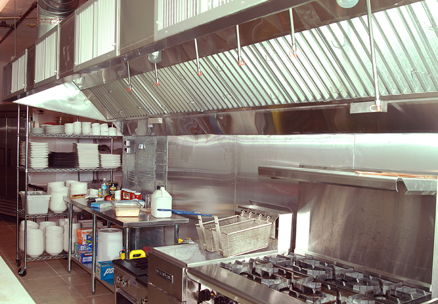 The very efficient commercial kitchen design allows more space for dining.